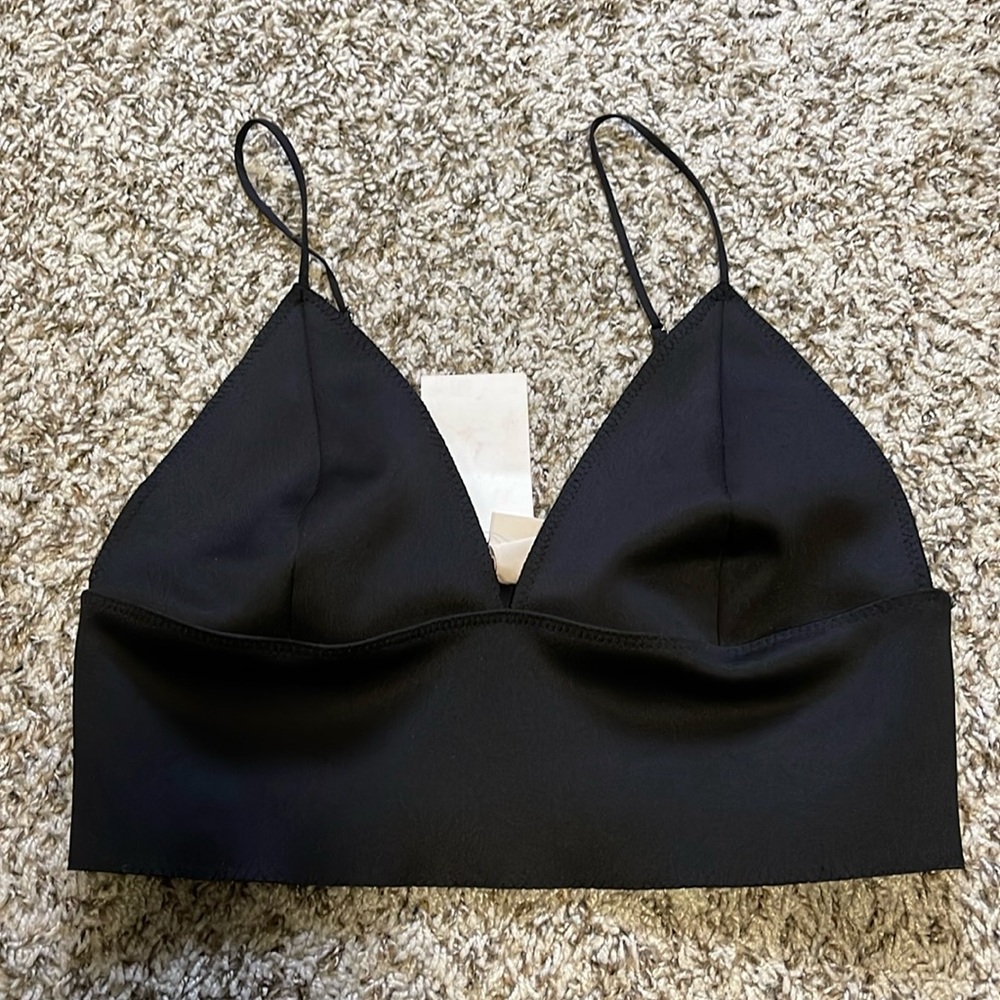 H&M black scuba material bra corset